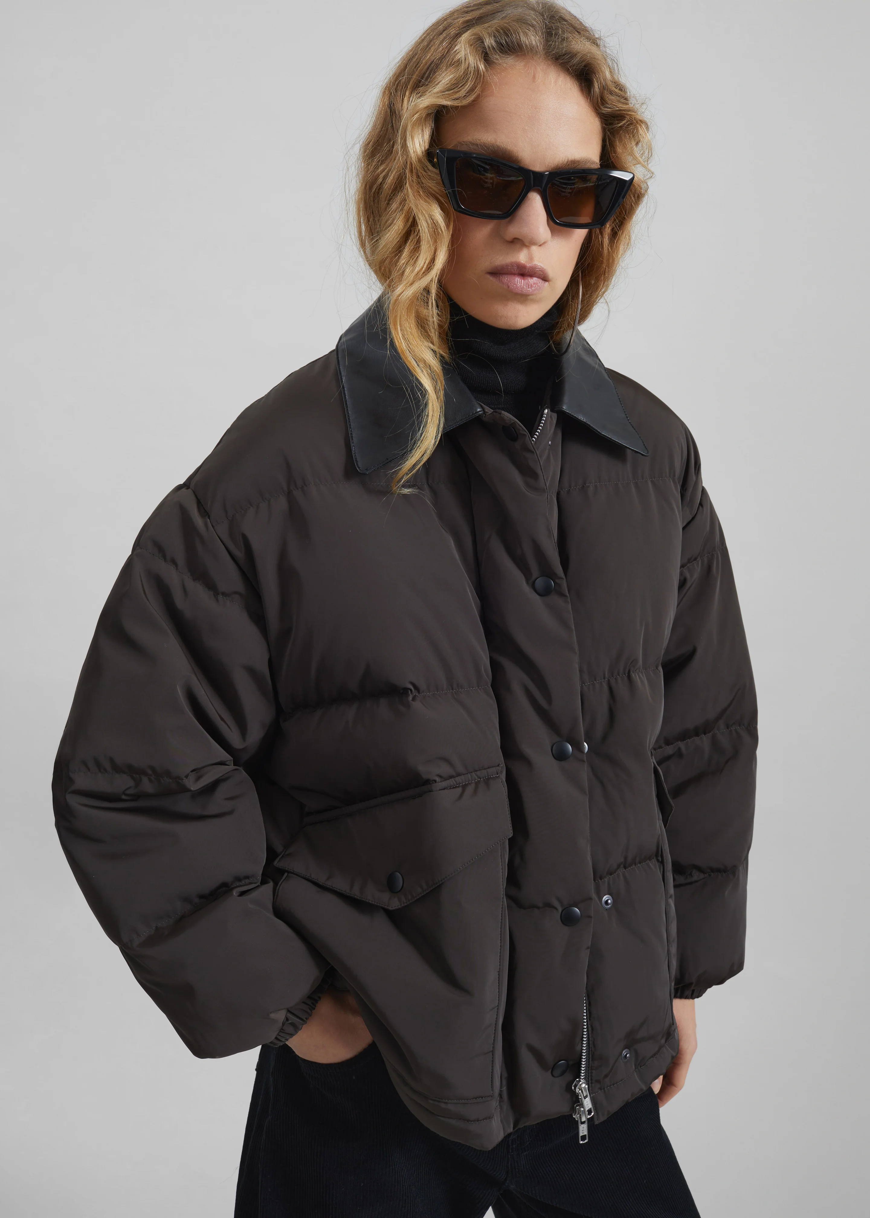 Zinal Puffer Jacket - Dark Brown - Image 6